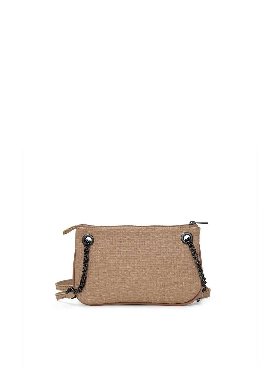 Bolsa Clutch Alça Transversal Corrente Nude BSI-5095 - NU