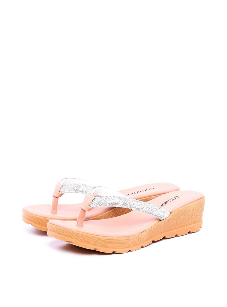 Sandália Feminina Tamanco Anabela Comfort Nude SDI-11699 - NU