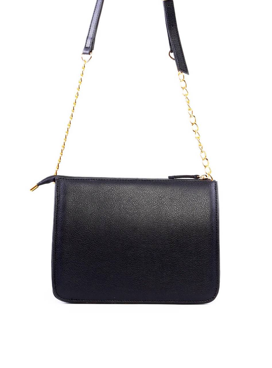 Bolsa Tote Transversal com Corrente - Preta BSI-6276 - PR