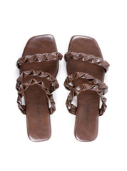 Rasteira com Tiras Entrelaçadas - Cacau SDI-12156 - CA