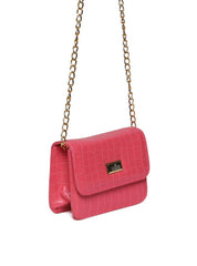 Bolsa Saddle Pequena Estruturada Alça Transversal Pink BSI-5724 - PK