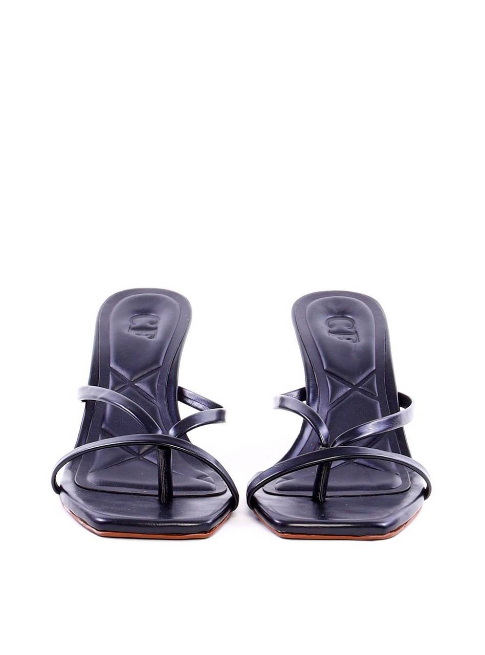 Sandália Anabela Tiras Finas - Preta SDI-11939 - PR