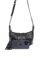 Bolsa Transversal Arredondada Retalhos - Preta BSI-6403 - PR