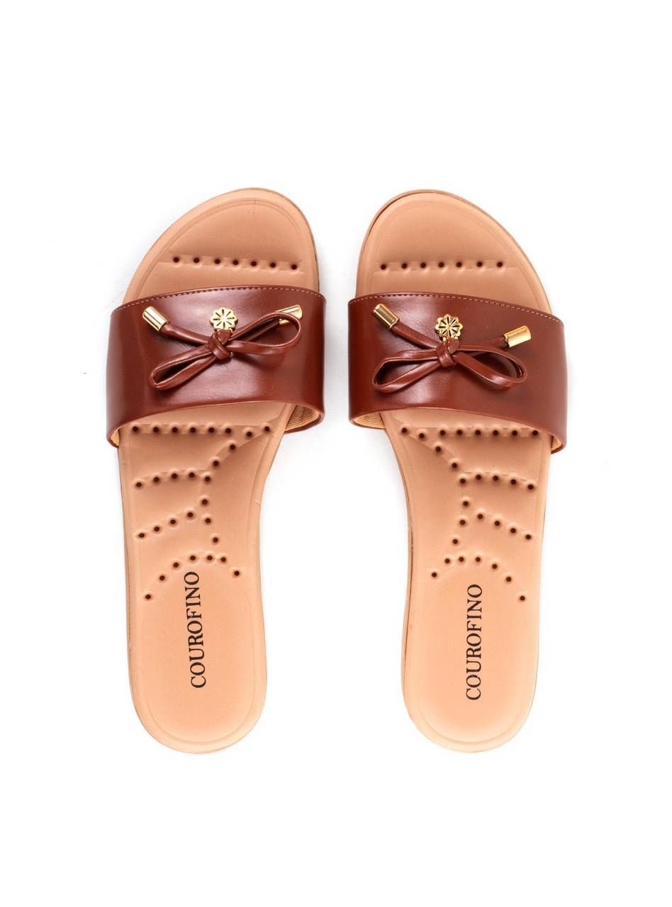 Rasteira Slide Comfort Enfeite Laço - Castor SDI-12042 - CS