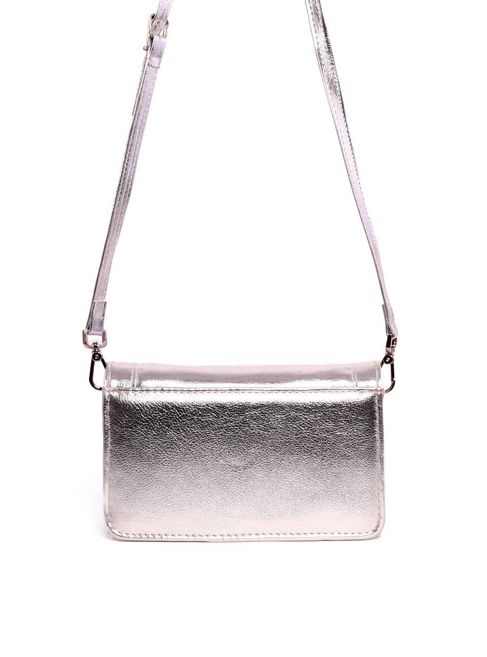 Bolsa Satchel Retangular Transversal - Prata BSI-6051 - PT