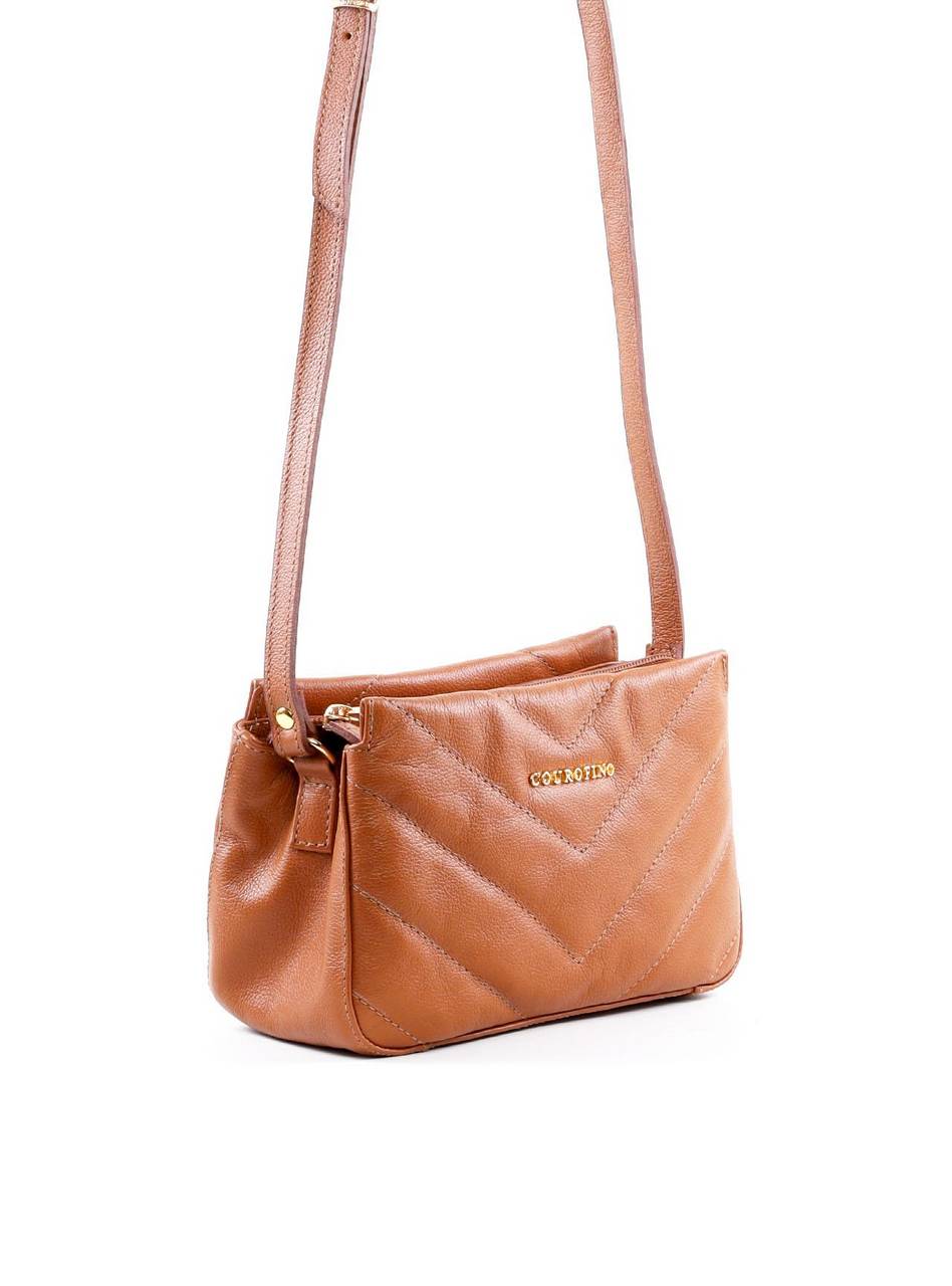 Bolsa Tote Transversal com Matelassê em V - Castor BSI-6437 - CS