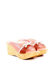 Tamanco Plataforma com Tira Larga e Laço - Castor e Nude SDI-11950- CSN