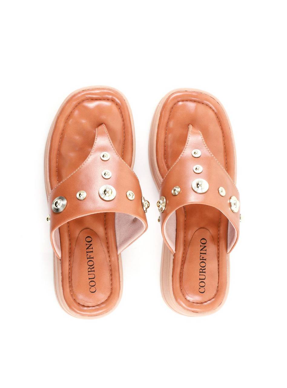 Flatform de Dedo com Tira Larga - Nude SDI-11902 - NU