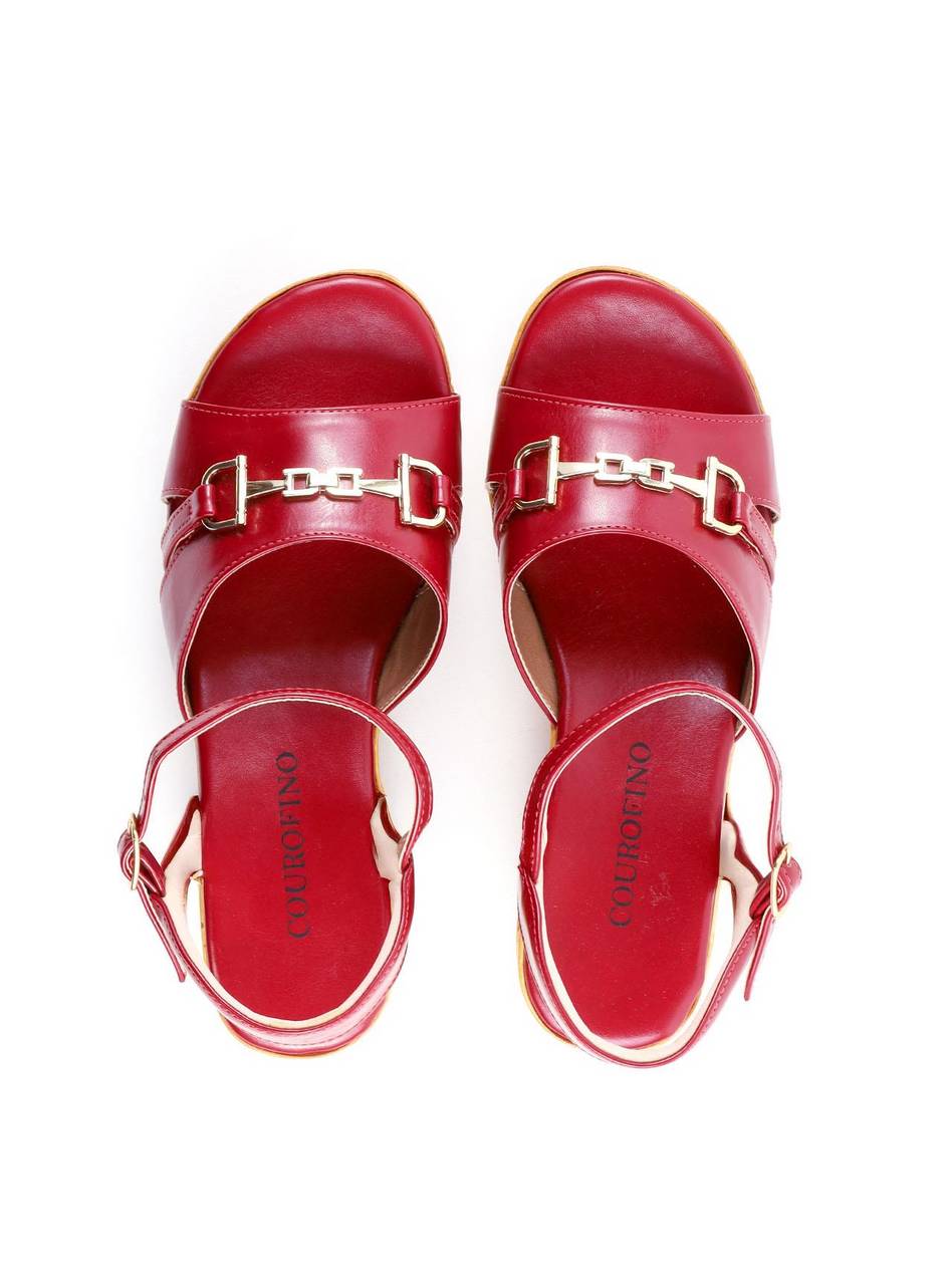 Sandália Anabela Cortiça Enfeite Bridão - Vermelha SDI-11921 - VE