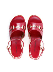 Sandália Anabela Cortiça Enfeite Bridão - Vermelha SDI-11921 - VE