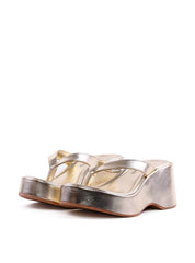 Tamanco Plataforma de Dedo com Tiras - Ouro SDI-12072 - AU