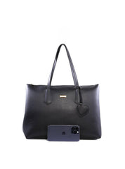 Bolsa Shopper Bag Charm Coração - Preta BSI-6413 - PR