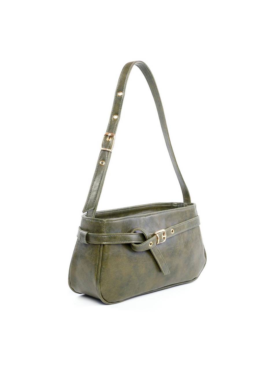 Bolsa Baguette com Detalhe de Cinto - Verde BSI-6151 - VD