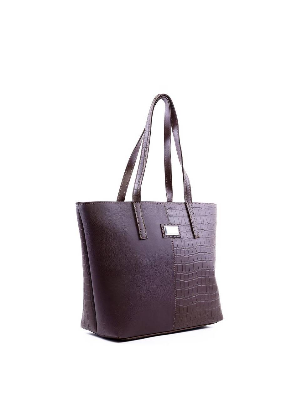 Bolsa Tote Tiracolo com Texturas - Cacau BSI-5972 - CA