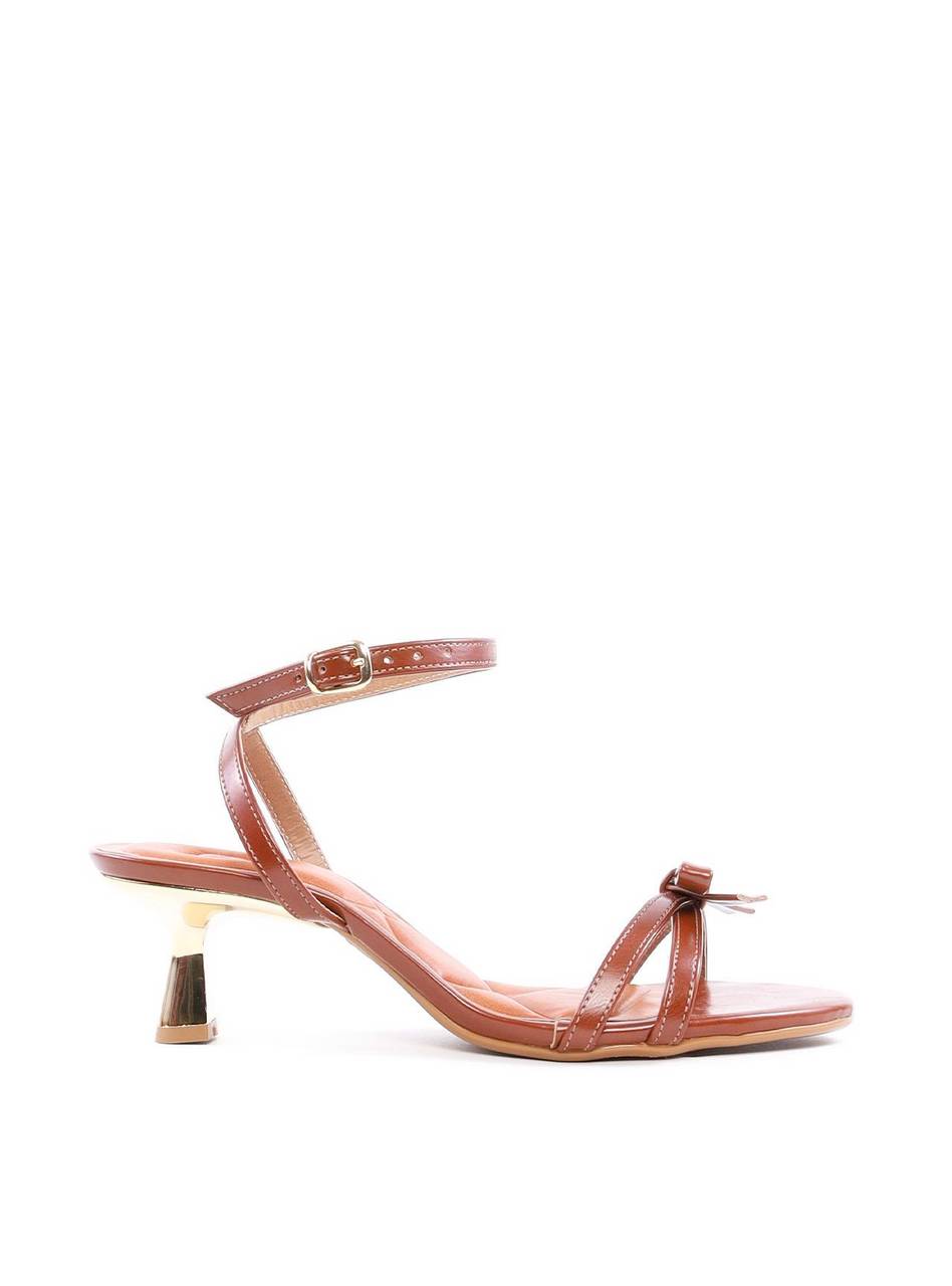 Sandália Salto Médio Cromado Detalhe Laço - Castor 1.1400011923 - CS