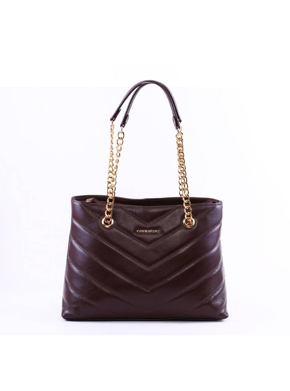 Bolsa Tote em Matelassê com Retalho - Cacau BSI-6366 - CA