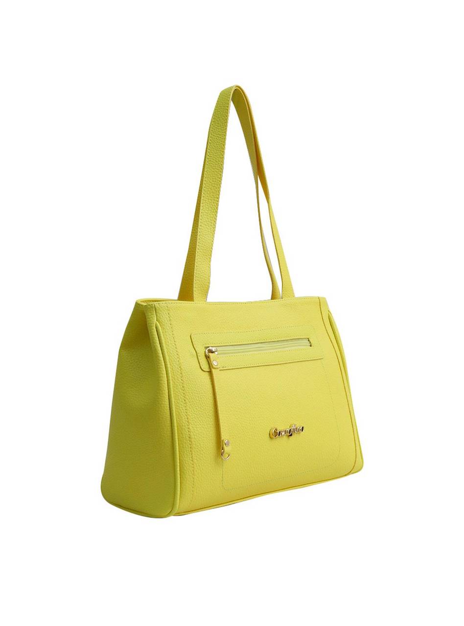 Bolsa Tote Média Tiracolo Bolso Frontal Amarela BSI-5342 - AM