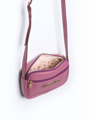 Bolsa Clutch Couro Pequena Transversal Ziper Roxa BSI-5677 - RO