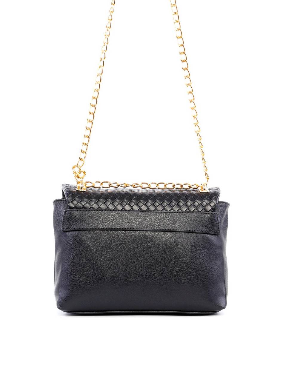 Bolsa Satchel Quadrada em Tressê - Preta BSI-6230 - PR