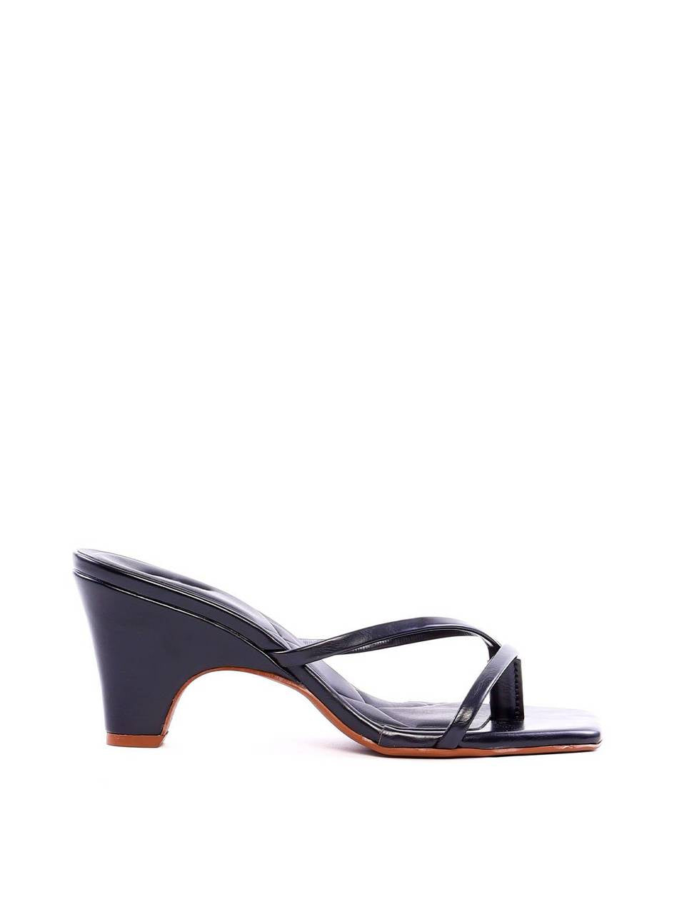 Sandália Anabela Tiras Finas - Preta SDI-11939 - PR