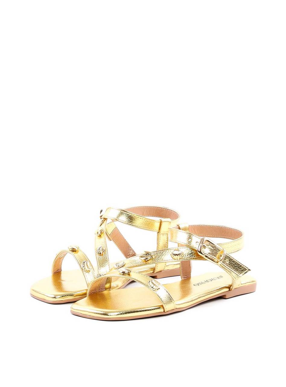 Rasteira Tira Lateral Enfeite Conchas - Ouro SDI-11938 - AU