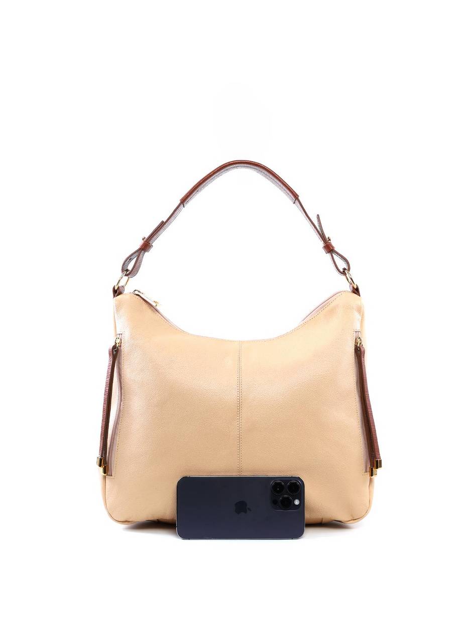 Bolsa Hobo Grande com Bolsos Frontais - Nude BSI-6468 - NU