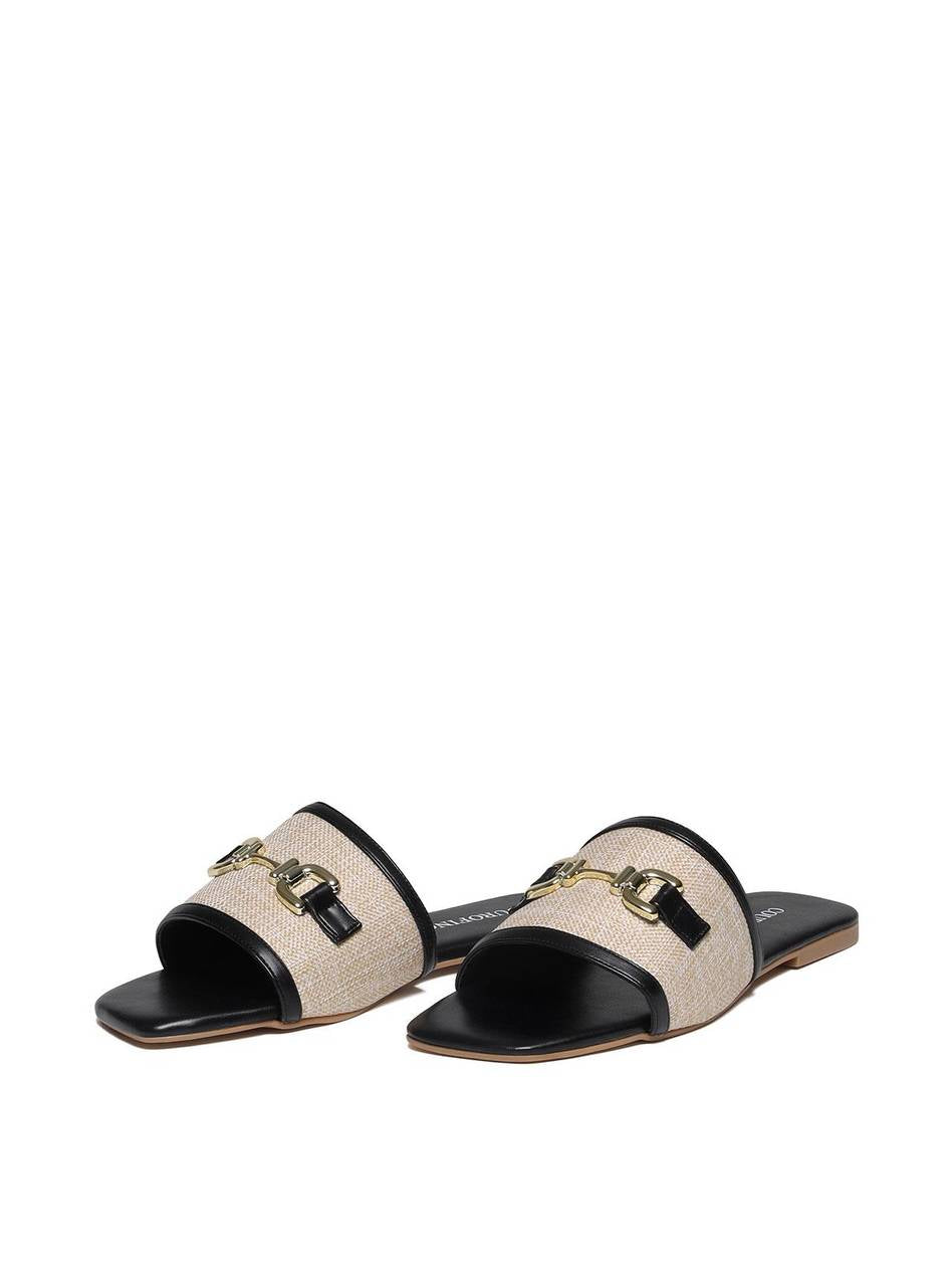 Sandália Feminina Rasteira Slide - Preta SDI-11624 - PR