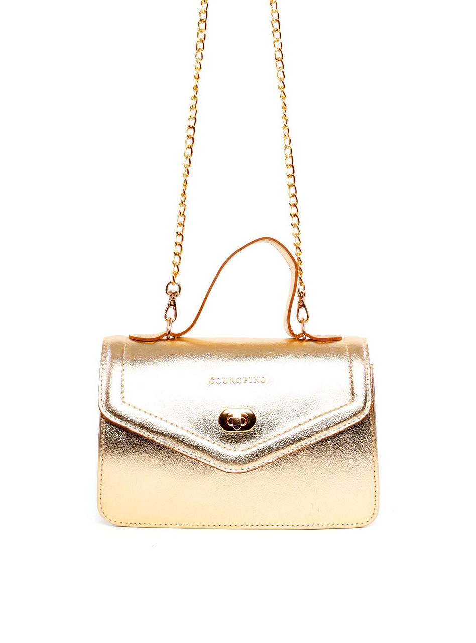 Bolsa Satchel de Mão com Fecho Giratório - Ouro BSI-6283 - AU