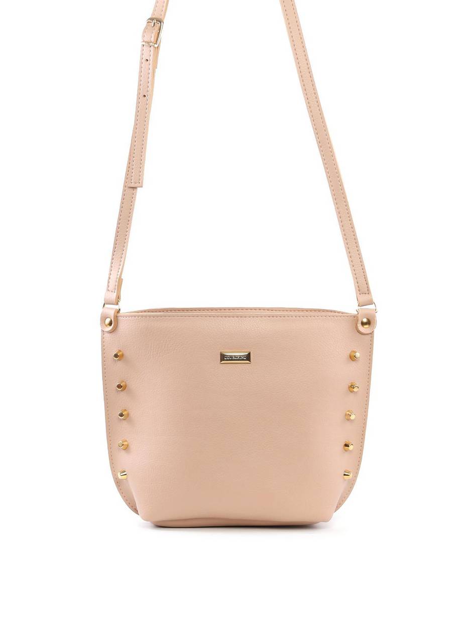 Bolsa Tote Quadrada com Spikes - Nude BSI-6408 - NU