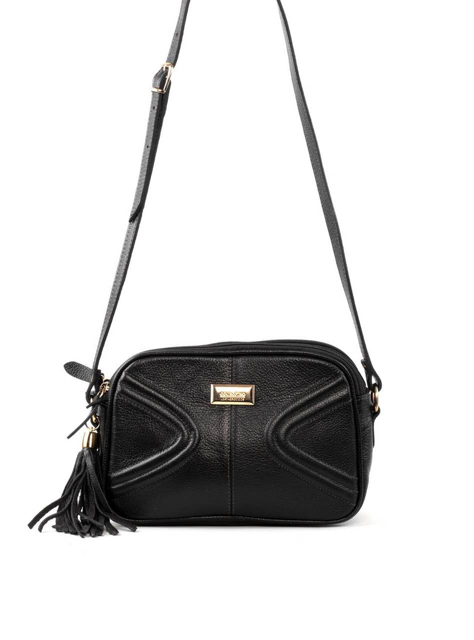 Bolsa Feminina Clutch Pequena Couro Preta BSI-5731 - PR