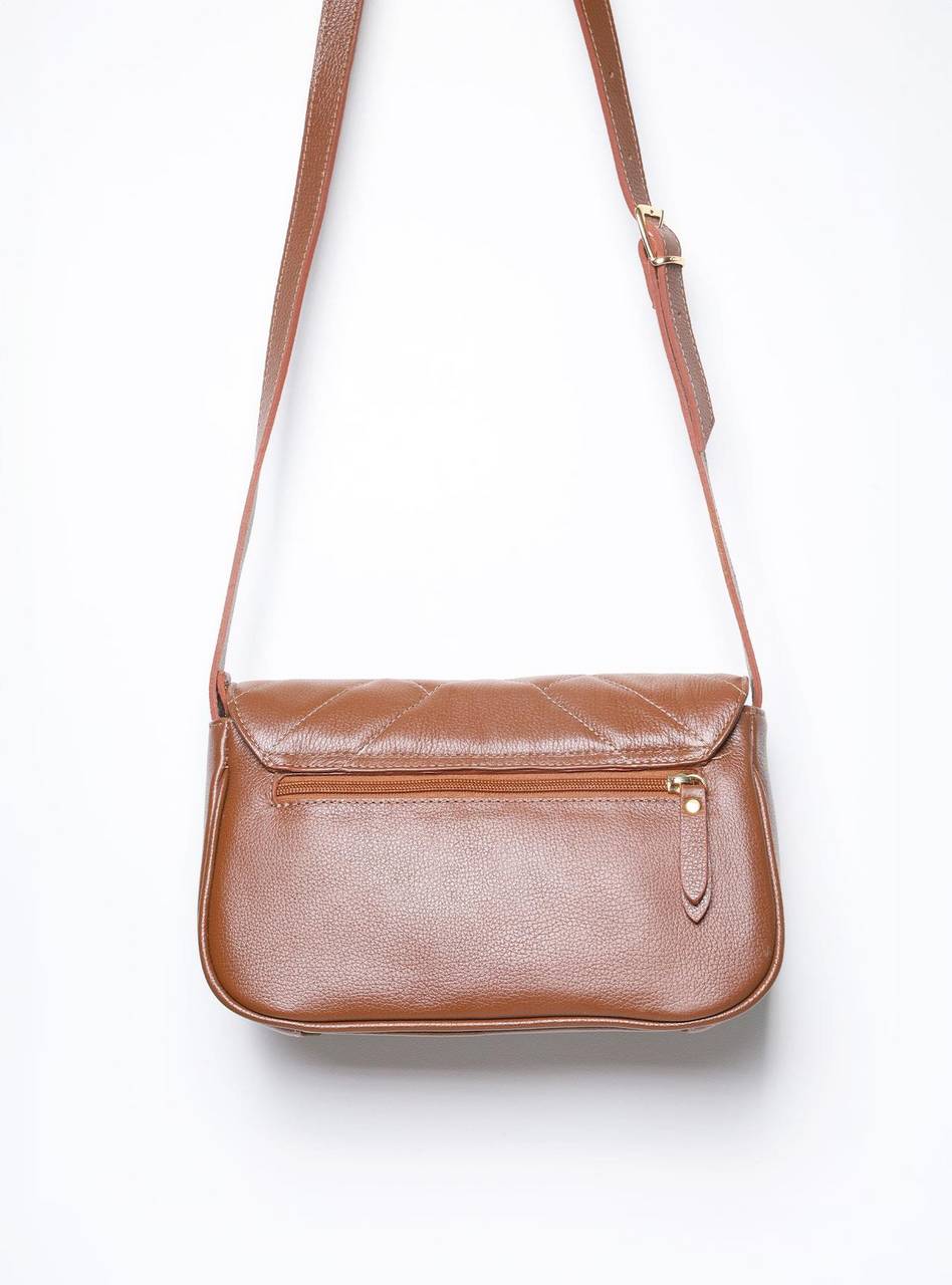Bolsa Saddle Couro Pequena Transversal - Castor BSI-5837 - CS