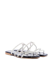 Rasteira com Tiras Cruzadas e Strass - Preta SDI-11891 - PR