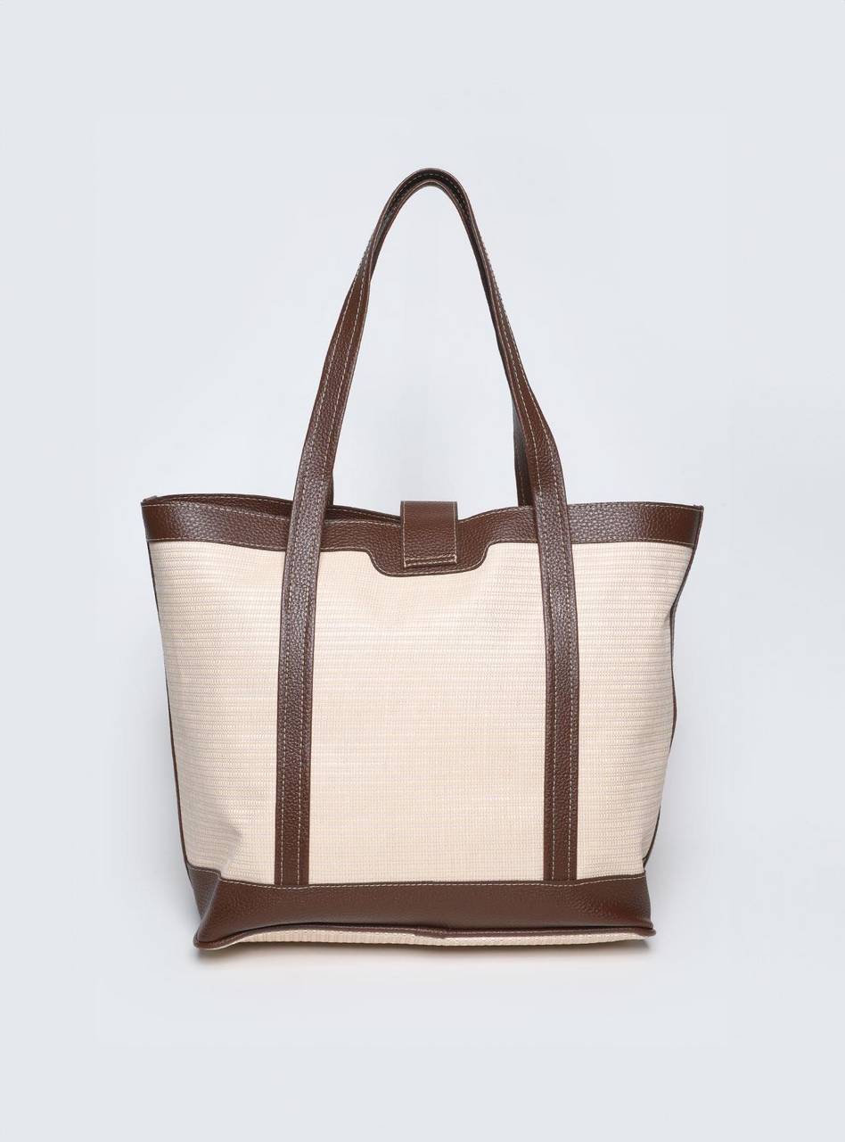 Bolsa Shopper Palha Fivela Grande Cacau BS-5868 - CA