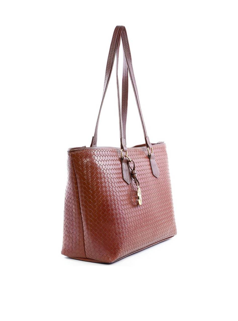 Bolsa Shopper em Tressê com Big Charm Removível - Cacau BSI-6186 - CA
