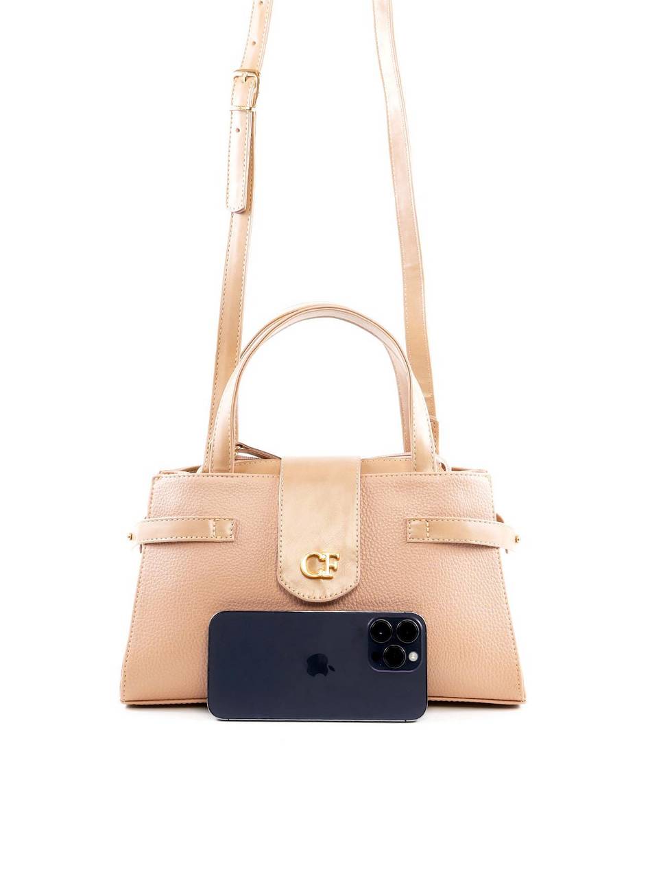 Bolsa Tote Retangular com 3 Divisórias - Nude BSI-6443 - NU