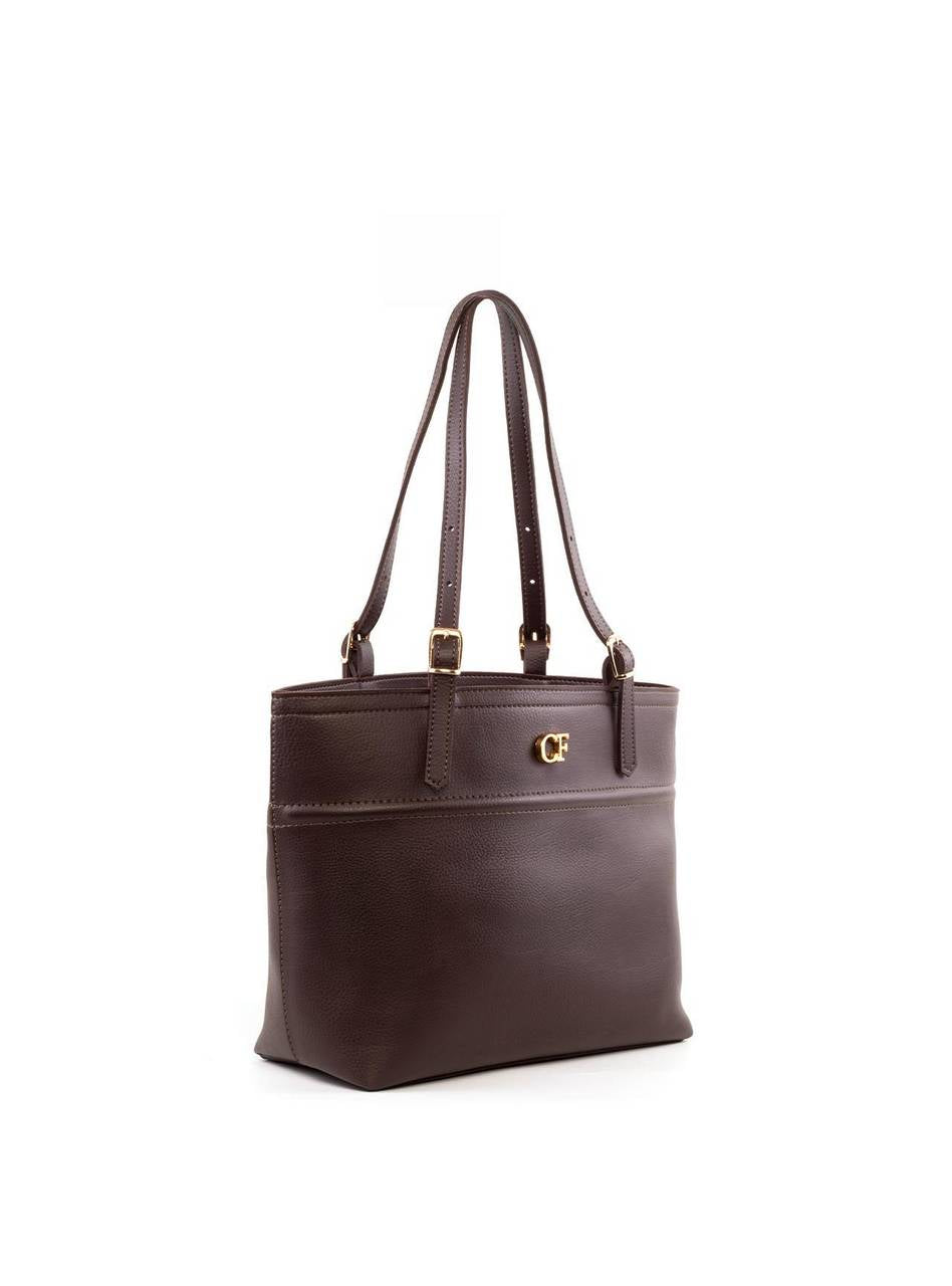 Bolsa Shopper Detalhe Costura e Alça Fivelas - Cacau BSI-6376 - CA