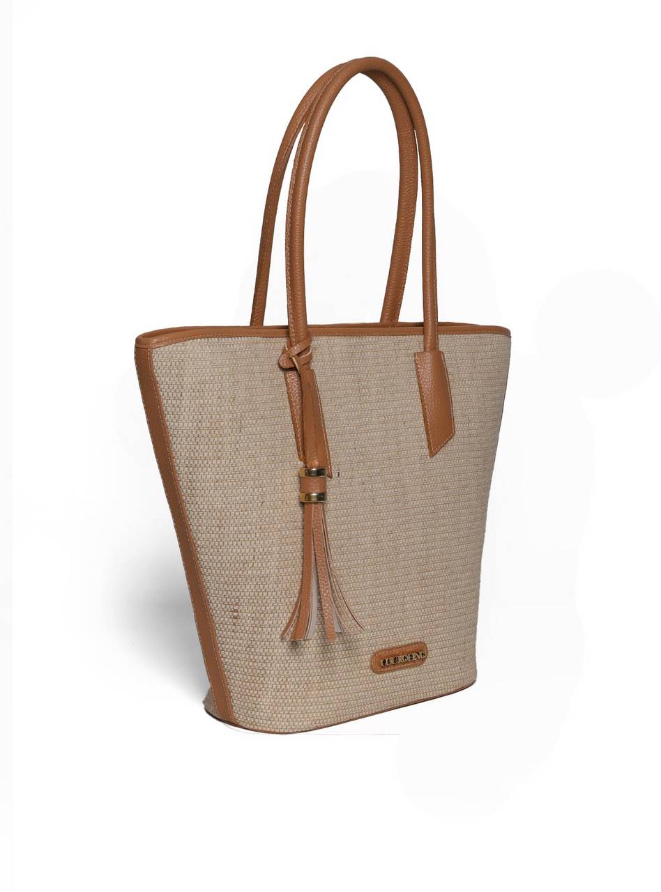 Bolsa Tote Tiracolo Lisa Sem Divisórias Sintético Nude BSI-5988 - NU
