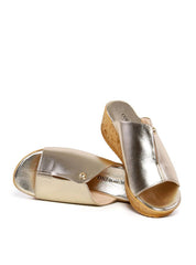 Tamanco Anabela com Recorte Aberto - Ouro SDI-12139 - AU