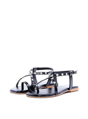 Rasteira com Dedeira e Tiras Cruzadas - Preta SDI-11903 - PR