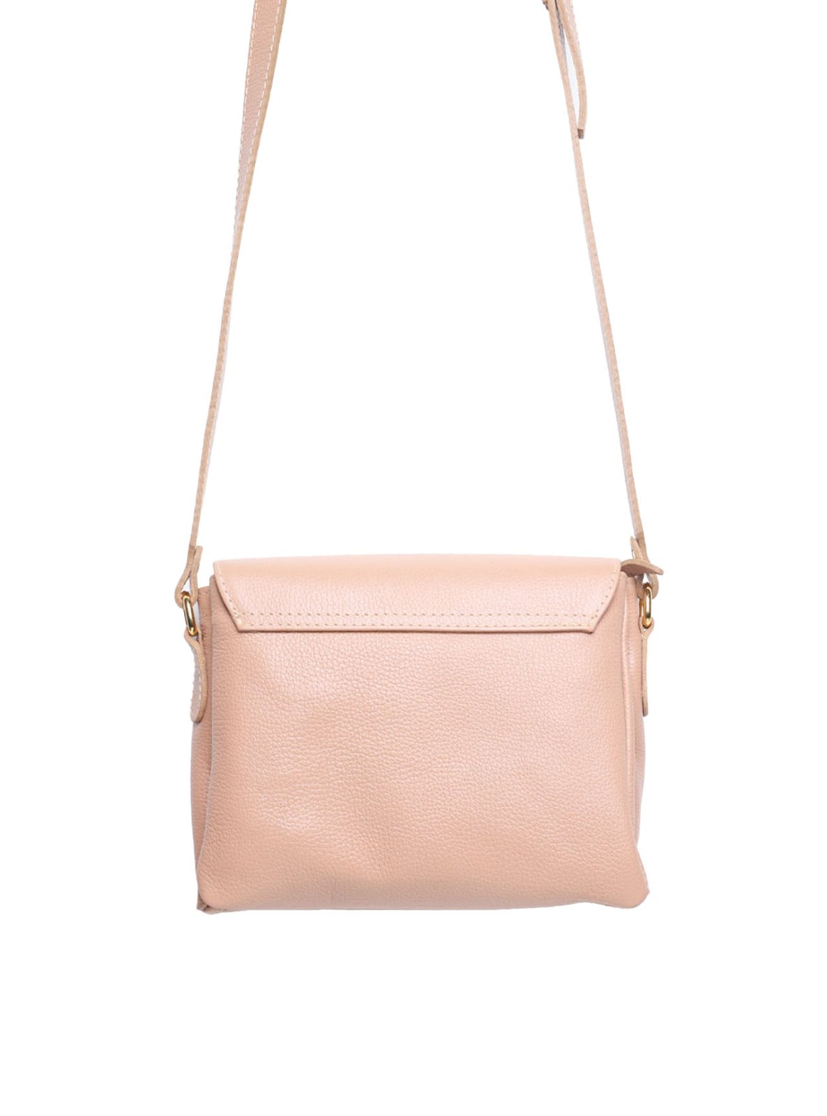 Bolsa Saddle Pequena Couro Alça Regulável Nude BSI-5739 - NU