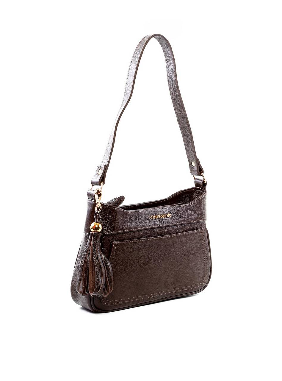 Bolsa Baguette Tiracolo com Barbicacho - Cacau BSI-6293 - CA