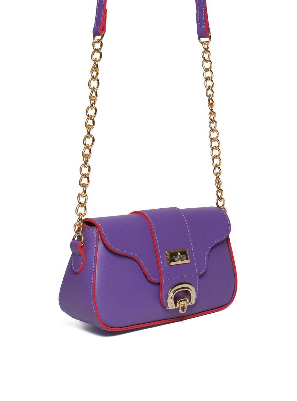 Bolsa Saddle com Alça Transversal em Corrente - Roxo BSI-5584 - RO