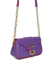 Bolsa Saddle com Alça Transversal em Corrente - Roxo BSI-5584 - RO