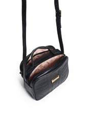 Bolsa Bag Couro Transversal Bolso Atrás Preta BSI-5087 - PR