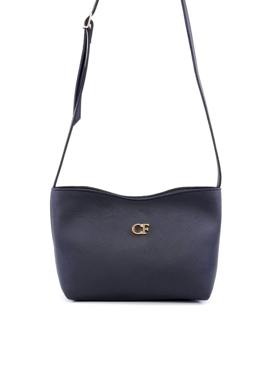 Bolsa Tote Transversal com Borda Ondulada - Preta BSI-6149 - PR