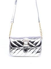 Bolsa Bag Transversal com Tampa e Ligueta Fivela Prata BSI-6000 - PT