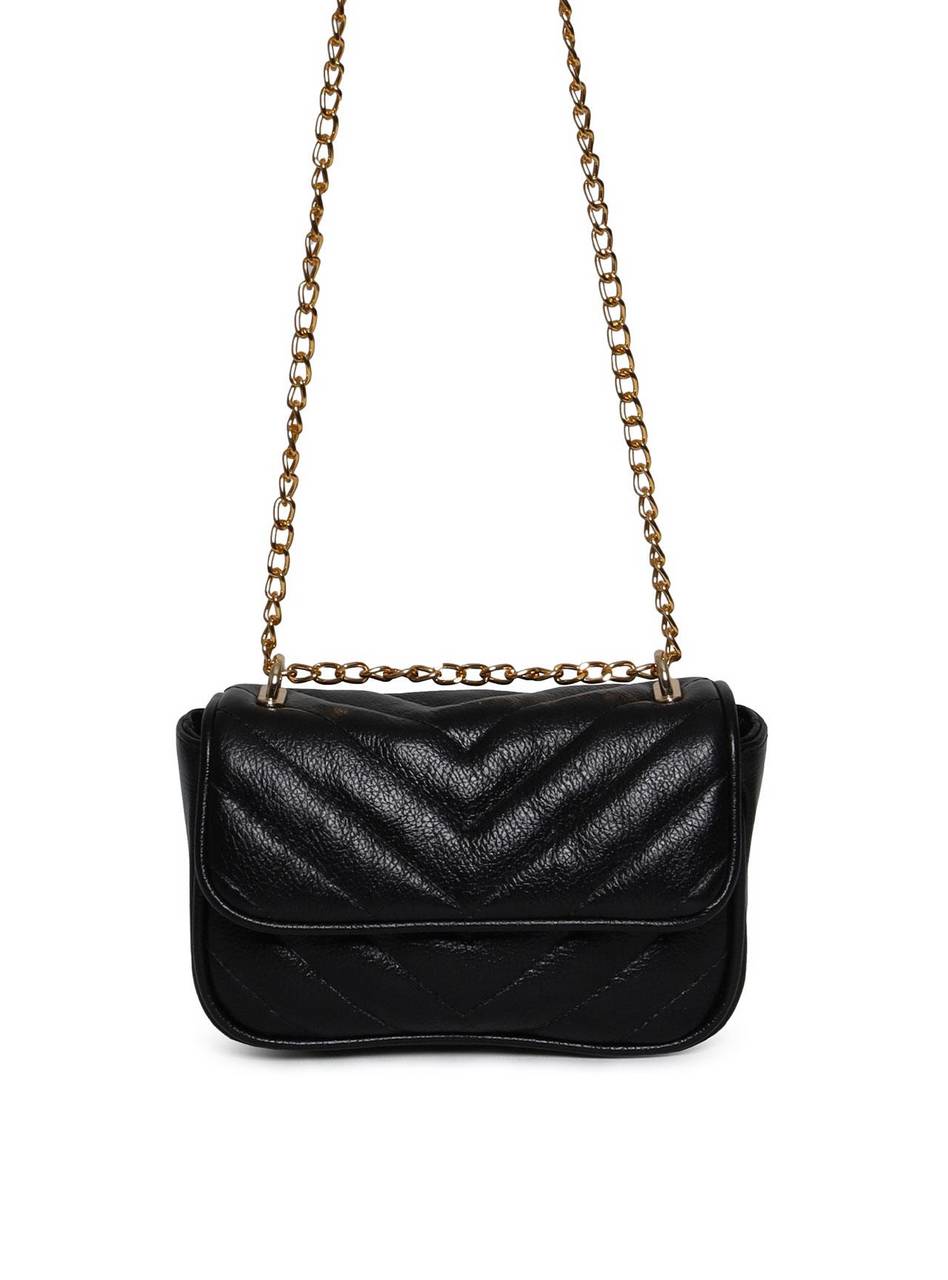Bolsa Satchel Pequena Couro Tiracolo - Preta BSI-5970 - PR