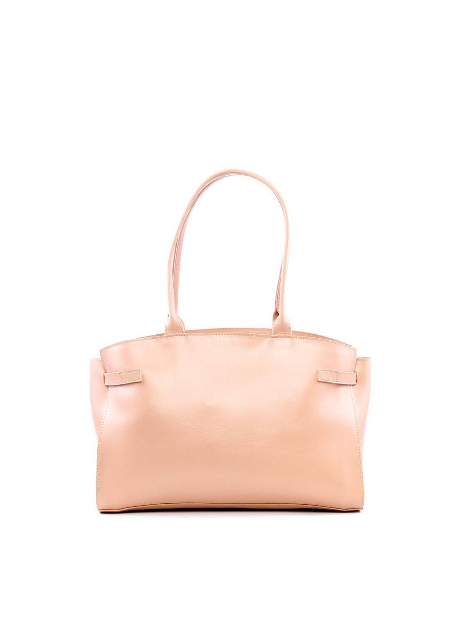 Bolsa Tote de Alça Dupla e Tiras Laterais - Nude BSI-6225 - NU