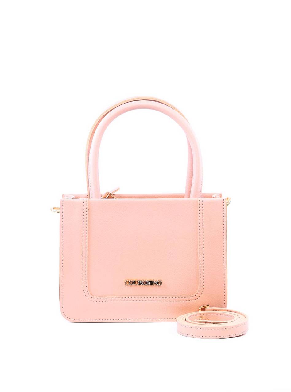 Bolsa Tiracolo Quadrada com Costuras Laterais - Nude BSI-6005 - NU
