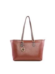 Bolsa Shopper em Tressê com Big Charm Removível - Cacau BSI-6186 - CA